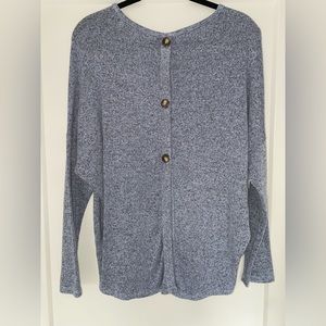 mmmmmm brand Soft Long Sleeve Purplish Blue Top